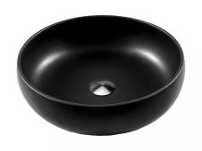 Umyvadlo na desku Miso Black, keramické, kulaté, černé, CP950MIB