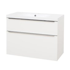 Koupelnová skříňka MAILO s umyvadlem z litého mramoru 101 cm, bílá CN512M