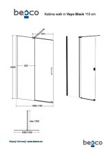 Walk-in sprchový kout VAYO BLACK