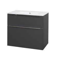 Koupelnová skříňka MAILO s keramickým umyvadlem 81 cm, antracit CN531