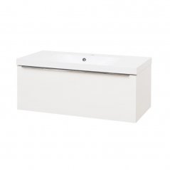 Koupelnová skříňka MAILO s umyvadlem z litého mramoru 101 cm, bílá CN517M