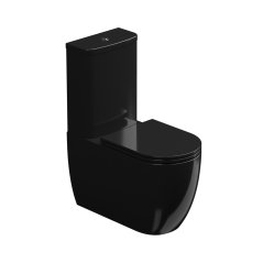 WC kombi Like,  rimless, černé lesklé, včetně sedátka, LKSETMBL002