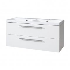 Koupelnová skříňka BINO s keramickým umyvadlem 121 cm, bílá CN663