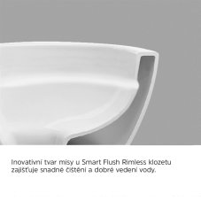 WC kombi, vario odpad, kapotované, Smart Flush RIMLESS, keramické vč. sedátka, VSD91T1