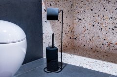 Drátěný držák toaletního papíru, černá barva