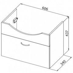 Skříňka VIKY 65 s umyvadlem 60,6x34x43,7 cm závěsná bílá OLNVIKI365+OLKE7065