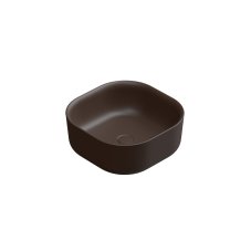 Umyvadlo na desku Hit, keramické, cacao matné, 42x42 cm, HILAVQU42035