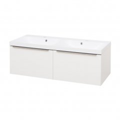 Koupelnová skříňka MAILO s umyvadlem z litého mramoru 121 cm, bílá CN518M