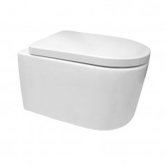 WC závěsné, rimmles, keramické, bílé, vč. sedátka, VSD84S2