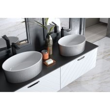Umyvadlo UNIQA GLAM na desku 32x46x17 cm bez otvoru stříbrné KEUNINDGLAM02