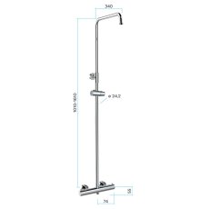 Komplet sprchový, s termostatickou baterií, 150 mm, chrom, CB60104TSD