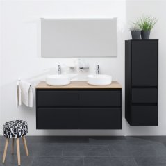 Koupelnová skříňka Opto vysoká 125 cm, levé otevírání, černá, CN944L