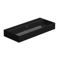 Umyvadlo Zenith BW 102 hranaté, keramické, černé lesklé, 102x46 cm, ZELAVBW102002
