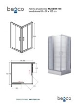 Čtvercový sprchový kout MODERN 165 Čtvercový sprchový kout MODERN 165