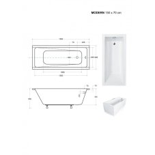 Obdélníková vana MODERN SLIM