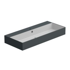 Umyvadlo Zenith BW 102 hranaté, keramické, dvoubarevné, 102x46 cm, ZELAVBW102BI000028