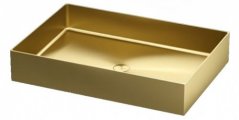 Umyvadlo na desku Foyer Square Basin, ocelové, hranaté, zlaté, CP950FOS gold matt