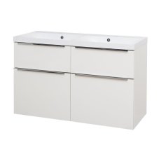 Koupelnová skříňka MAILO s umyvadlem z litého mramoru 121 cm, bílá CN513M