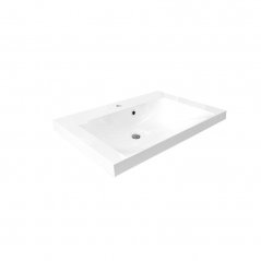 Koupelnová skříňka BINO s umyvadlem z litého mramoru 81 cm, bílá/dub CN671M