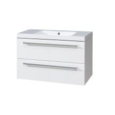 Koupelnová skříňka BINO s umyvadlem z litého mramoru 101 cm, bílá CN662M