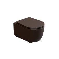 WC závěsné Hit, rimless, cacao matný, zadní odpad, HIWCSO035FI