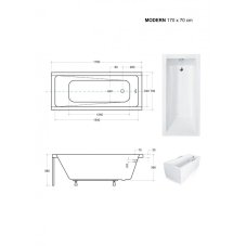 Obdélníková vana MODERN SLIM