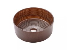 Umyvadlo na desku Circle Basin, skleněné, kulaté, kávové, CP950CIR-MO