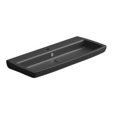 Umyvadlo Brio 105 keramické, černé matné, 105x45 cm, BRLAV105003
