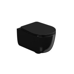 WC závěsné Hit, rimless, černý lesklý, zadní odpad, HIWCSO002FI