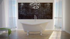 Vana OTYLIA Glam 170x77 cm volně stojící oválná univerzální grafitová+bílá nožičky bílé VANMER170WG3