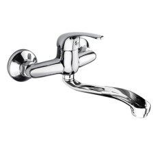 Dřezová nástěnná baterie, Lila, s ramínkem plochým vyhnutým 210 mm, chrom Dřezová nástěnná baterie, Lila, s ramínkem plochým vyhnutým 210 mm, chrom