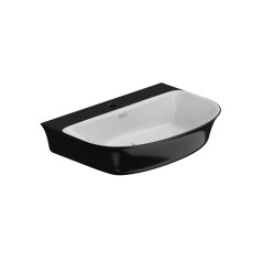 Umyvadlo Flut BW 65 keramické, dvoubarevné, 65x48 cm, FLLAVBW65BI000002