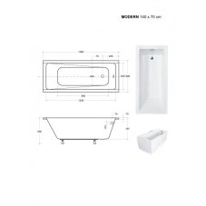 Obdélníková vana MODERN SLIM
