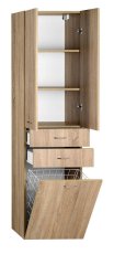 skříňka vysoká ZOJA/KERAMIA FRESH 51295 s košem 50x184x29cm, dub platin