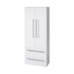 Koupelnová skříňka BINO  vysoká, dvojitá 163 cm, bílá CN669
