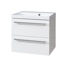 Koupelnová skříňka BINO s umyvadlem z litého mramoru 61 cm, bílá CN660M