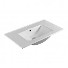 Koupelnová skříňka BINO s keramickým umyvadlem 81 cm, bílá/dub CN671