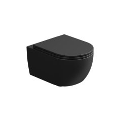 WC závěsné Like, rimless, černé matné, zadní odpad, LKWCSO003FI