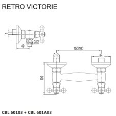 Baterie sprchová nástěnná Viktorie 150 mm, CBL60103