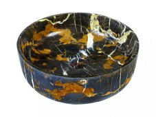 Umyvadlo na desku Portoro Gold, mramorové, kulaté, CP950DOT/PG