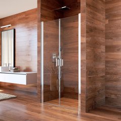 Sprchové dveře, LIMA, dvoukřídlé, lítací, chrom ALU, sklo