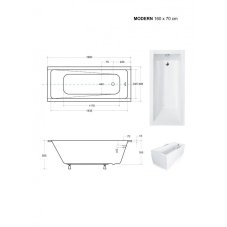 Obdélníková vana MODERN SLIM