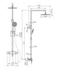 Sprchový set s termostatickou baterií THERMO-15 OLO Černá Sprchový set s termostatickou baterií THERMO-15 OLO Černá