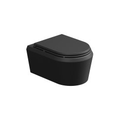 WC závěsné Cruise, rimless, černé matné, zadní odpad, CRWCSO003