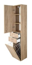 skříňka vysoká ZOJA/KERAMIA FRESH 51232 s košem 35x184x29cm, dub platin