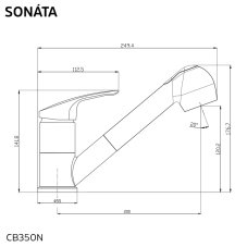 Baterie dřezová s výsuvnou sprchou Sonáta, CB350N