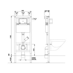 WC modul pro suchou instalaci, pro sádrokarton, MM02