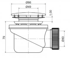 Vaničkový sifon P-1440P-50/60 DN40