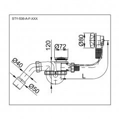 Automatický vanový sifon STY-536-A