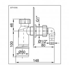Pračkový sifon STY-510, STY-510-K